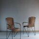 4 Frederick Weinberg wicker iron chairs | 1960s