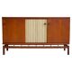 Buffet Ilmari Tapiovaara in teak with fabric and brass details.