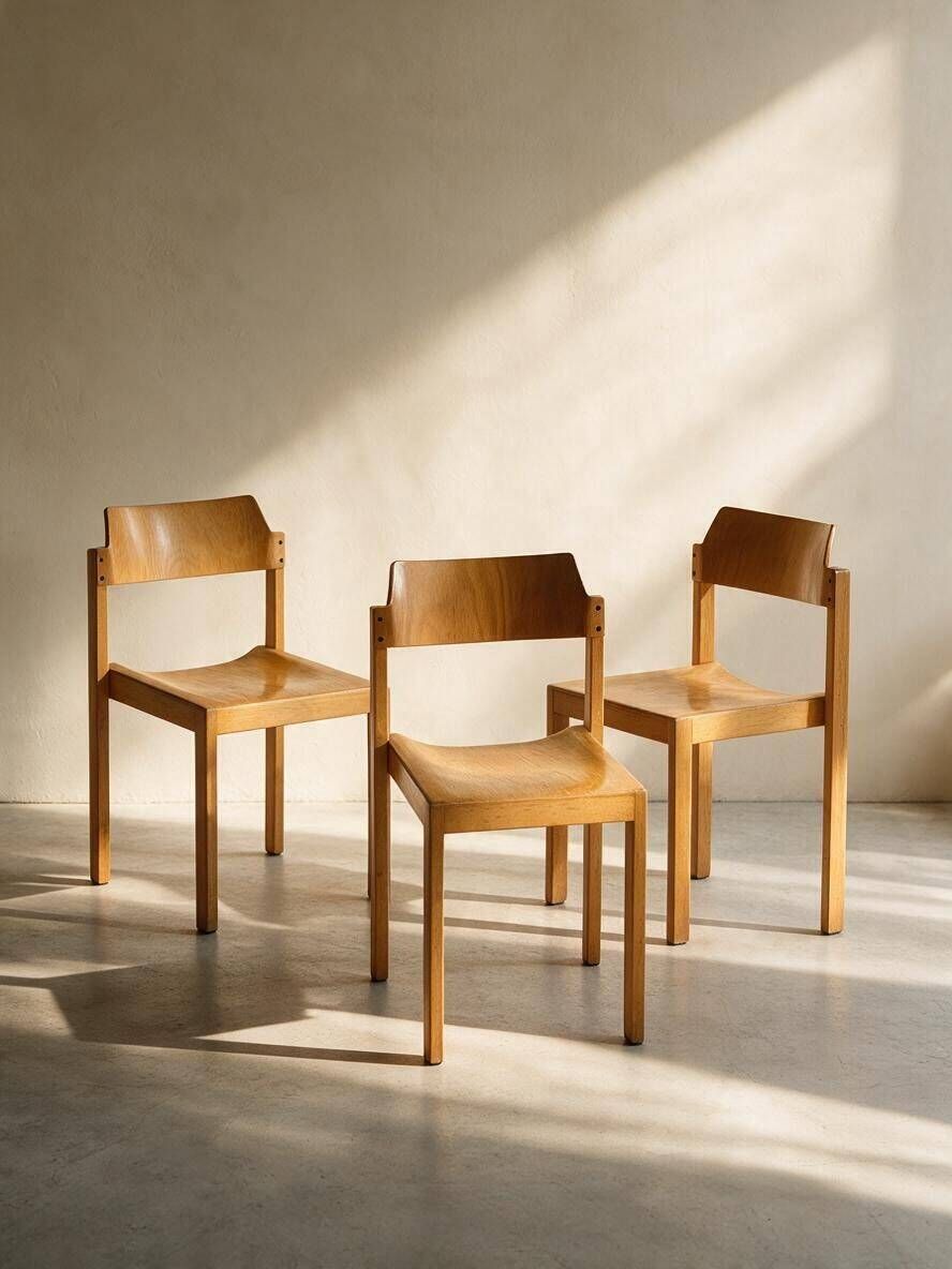 Set of 3 Rainer Schell chairs for Schlapp Möbel — 1970s