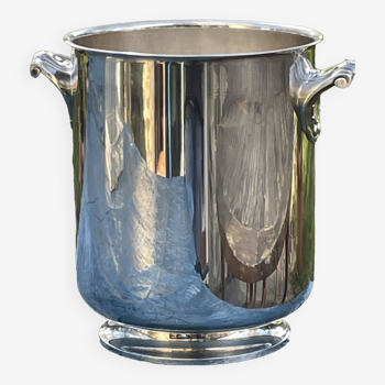 Champagne bucket cooler silver metal shell socket, Gallia Christofle