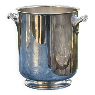 Champagne bucket cooler silver metal shell socket, Gallia Christofle