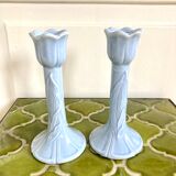 Pair of tulip candlesticks