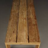 Vintage Scandinavian Solid Pine Bench. 1960s