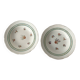 Pair of deep plates Sarreguemines — antique earthenware, floral decoration