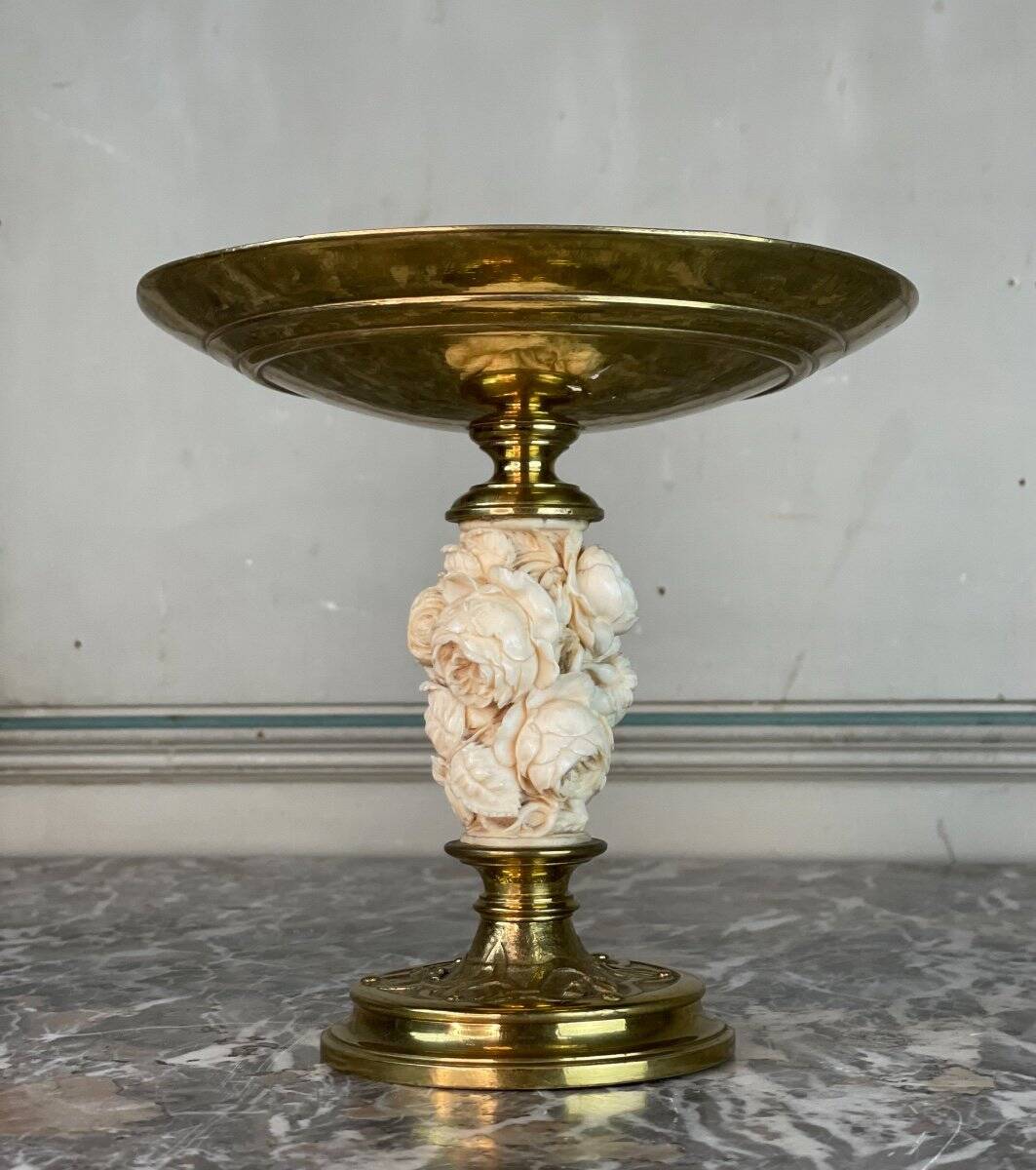Cup in gilded bronze and ivory