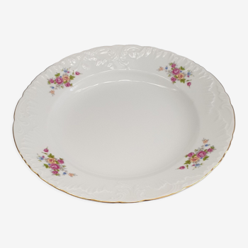 Plat rond vintage en porcelaine fine collection prestige