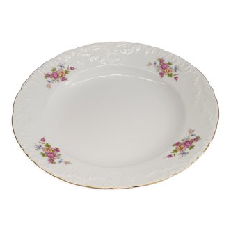 Plat rond vintage en porcelaine fine collection prestige