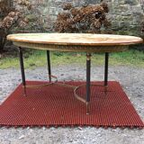 Vintage brass coffee table and oval alabaster top.