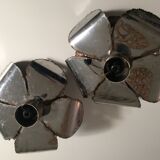 Pair of brutalist "flower" wall lamps CIRCA 1970