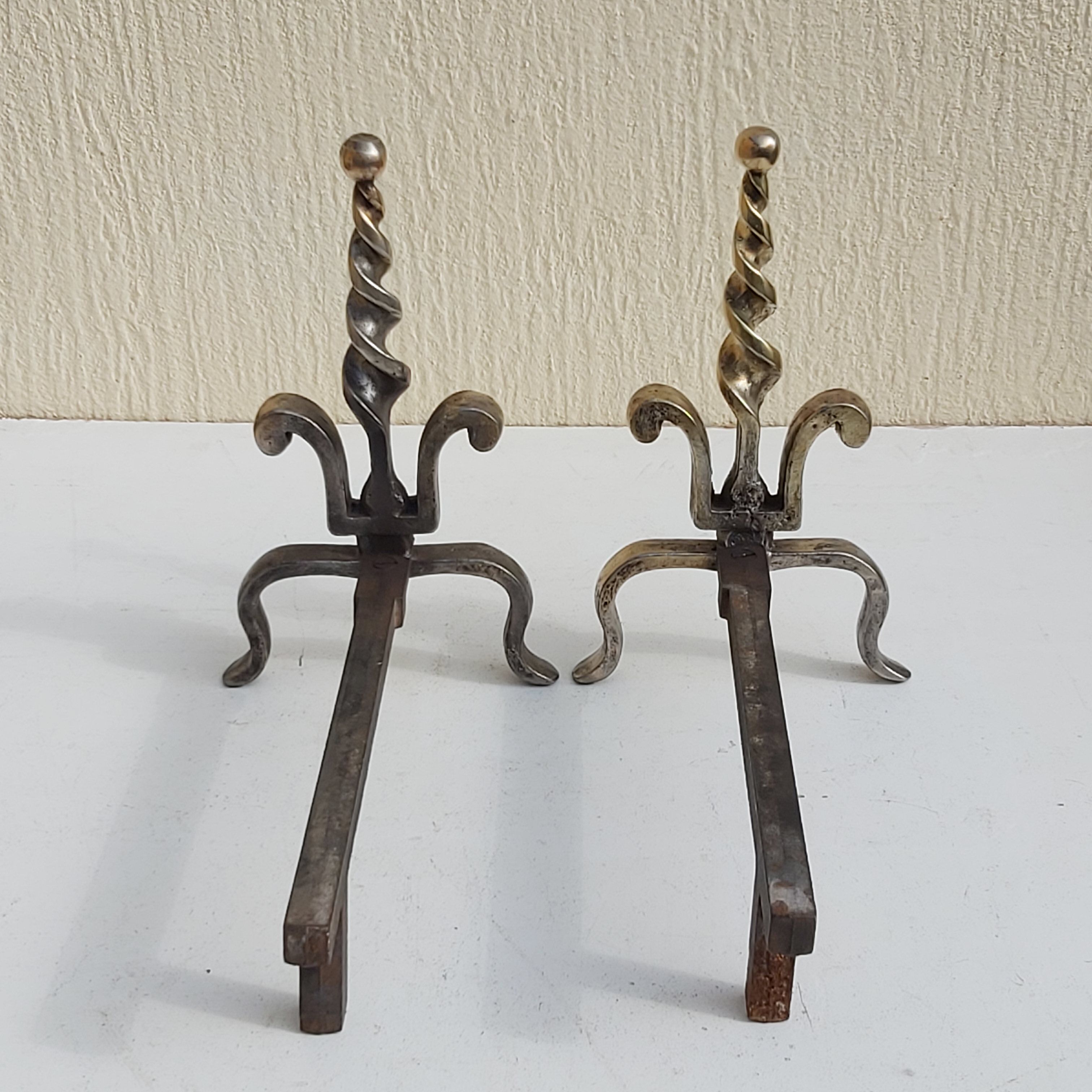 Pair of old bronze channels