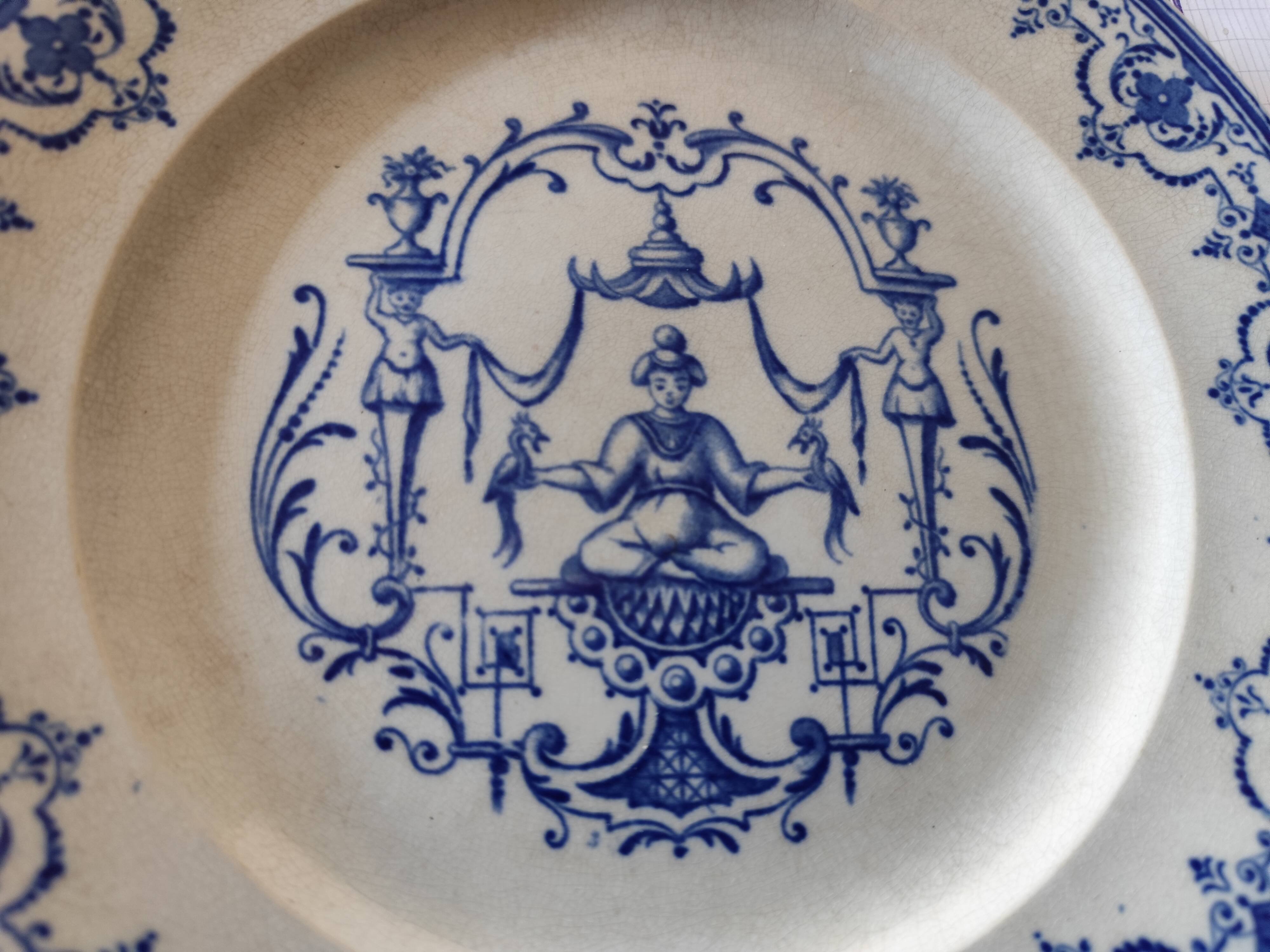 Duo d'assiettes Jules VIEILLARD & Cie XIXè Modèle Moustiers