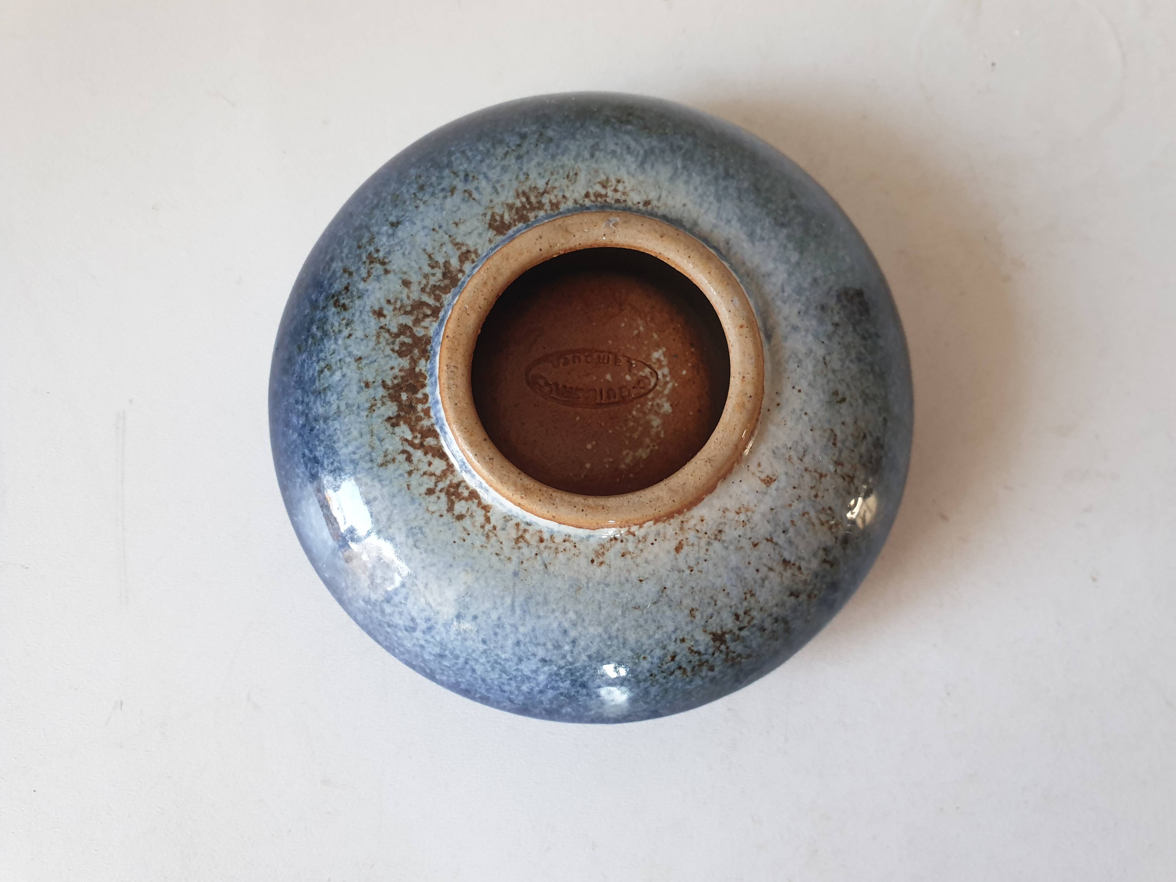 Ceramic ashtray in enamelled stoneware signed guibert in lamoura (39)