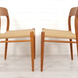 2 dining chairs model 75 by Niels Otto Moller 50/60