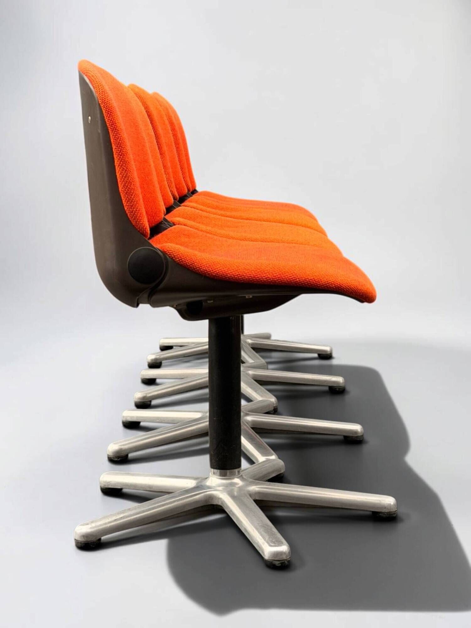 Vintage armchair model 231/5 in orange fabric by Wilkhahn