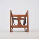 Danish double magazine holder in teak and leather by Salin Møbler, 1970s