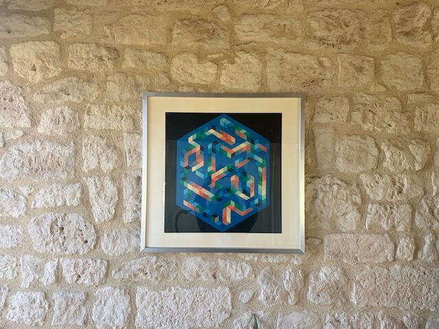 Impression vintage de Victor Vasarely Op Art vers les années 70