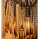 Vintage Murano Amber Glass Teardrop Chandelier - 1960-70s