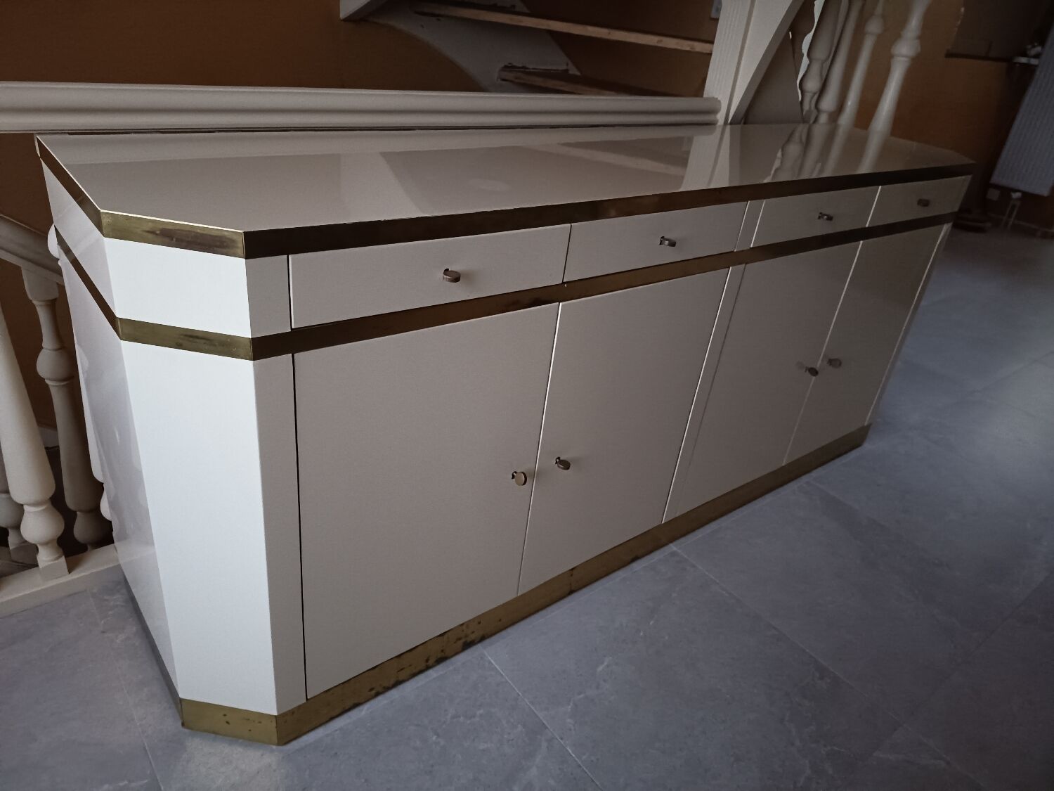 Enfilade with 4 doors signed Jean Claude Mahey