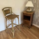 Rattan and bamboo stool