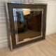 XXL Belgo Chrome Mirror 1970s 130x130cm