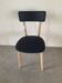 Chaise vintage restaurée vinyle bleu nuit année 50