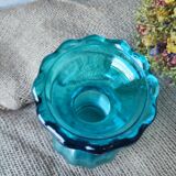 Vintage turquoise blue glass vase
