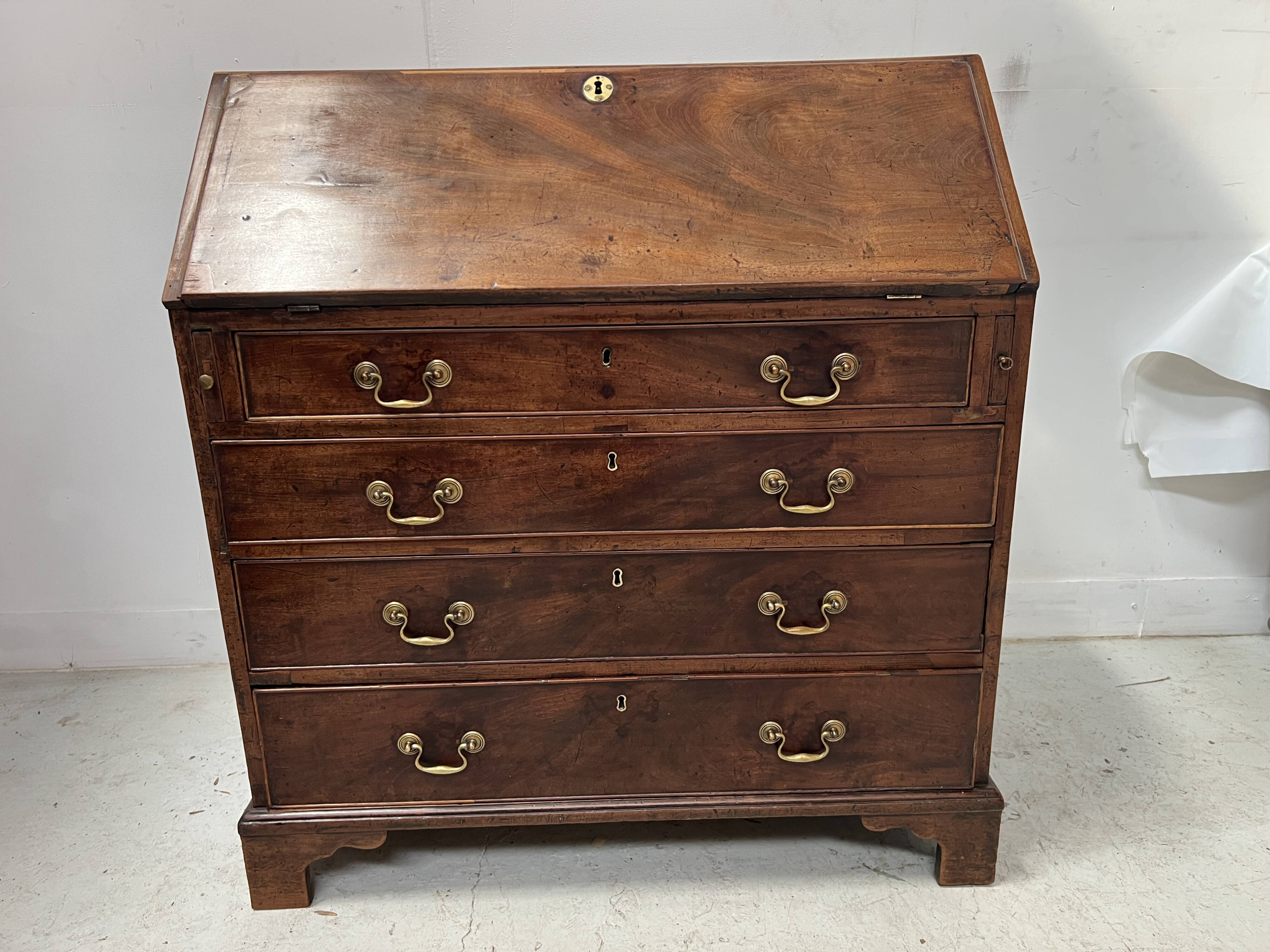 English style mahogany and veneer 19th century slope desk