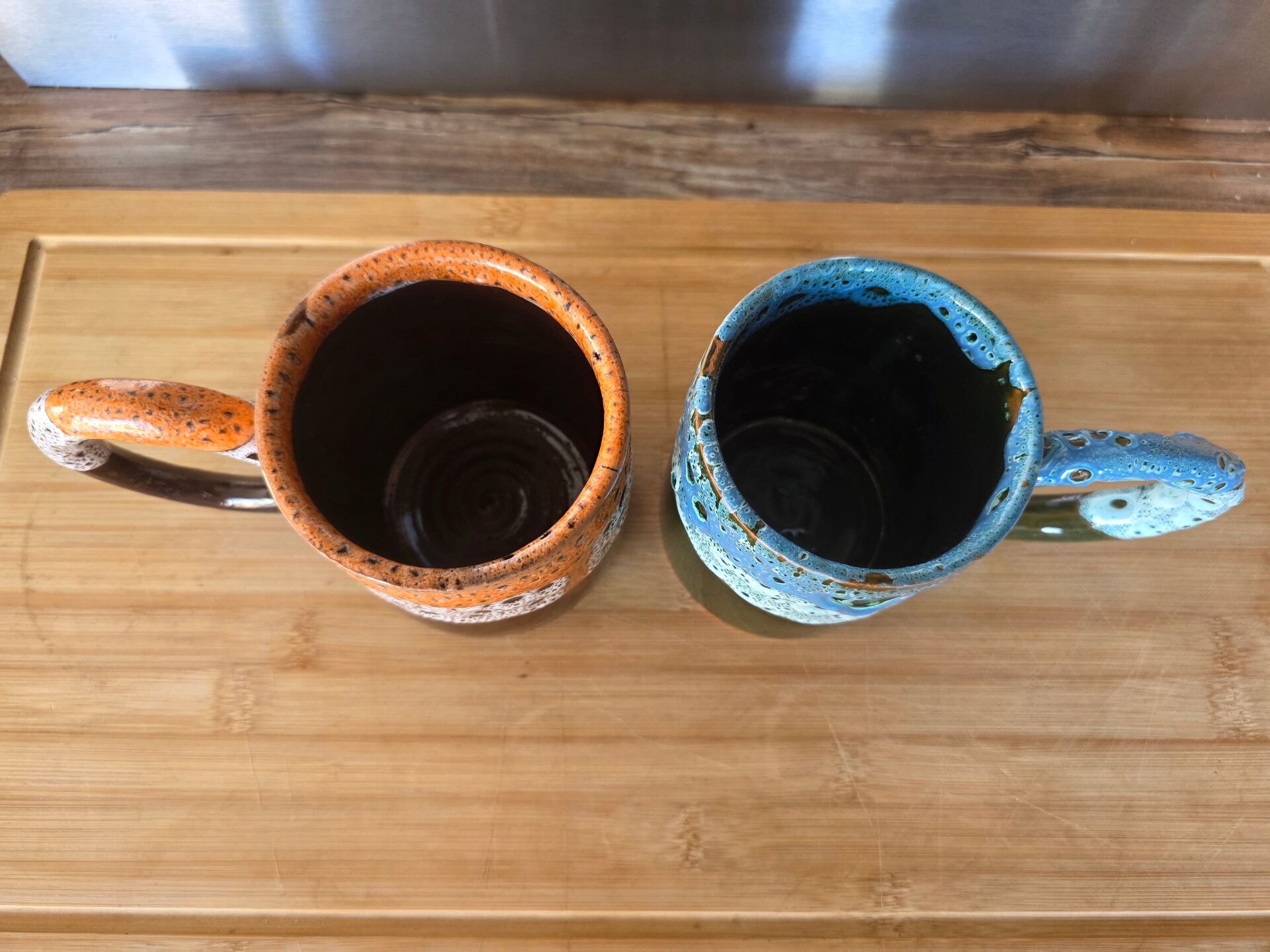 Duo de mugs artisanaux style "Fat Lava" / Vallauris