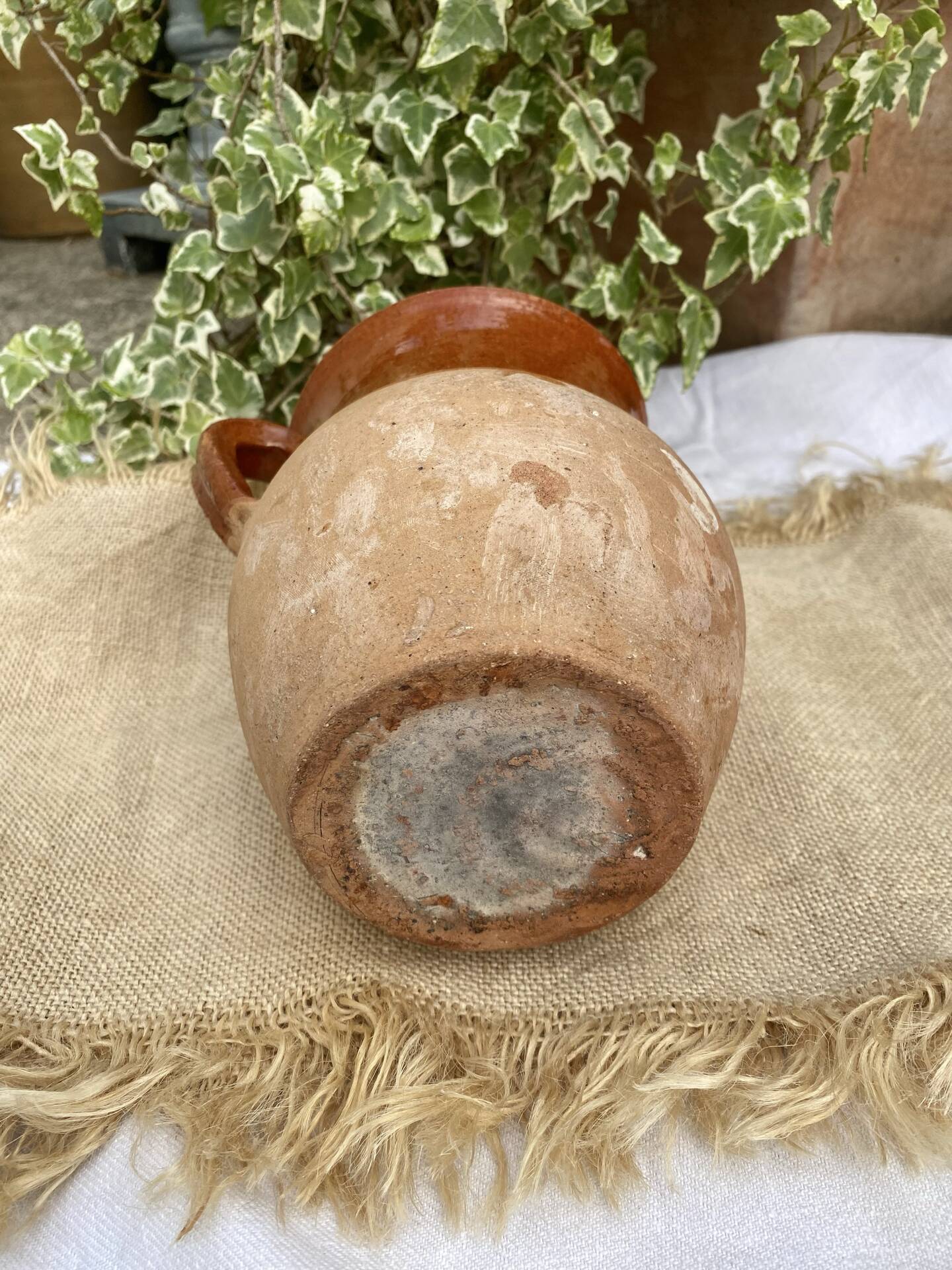 Ancien pichet en terre cuite vernissée fin XIXeme