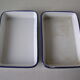 2 old trays trays in white and blue enamel old deco indus factory workshop