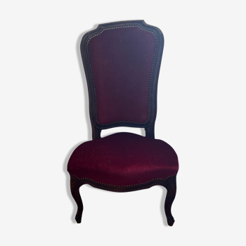 Louis XIV style armchair in red velvet
