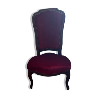 Fauteuil style Louis XIV en velour rouge