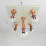 Rare ceiling lamp with 5 glass balls, Ott international, 1970s