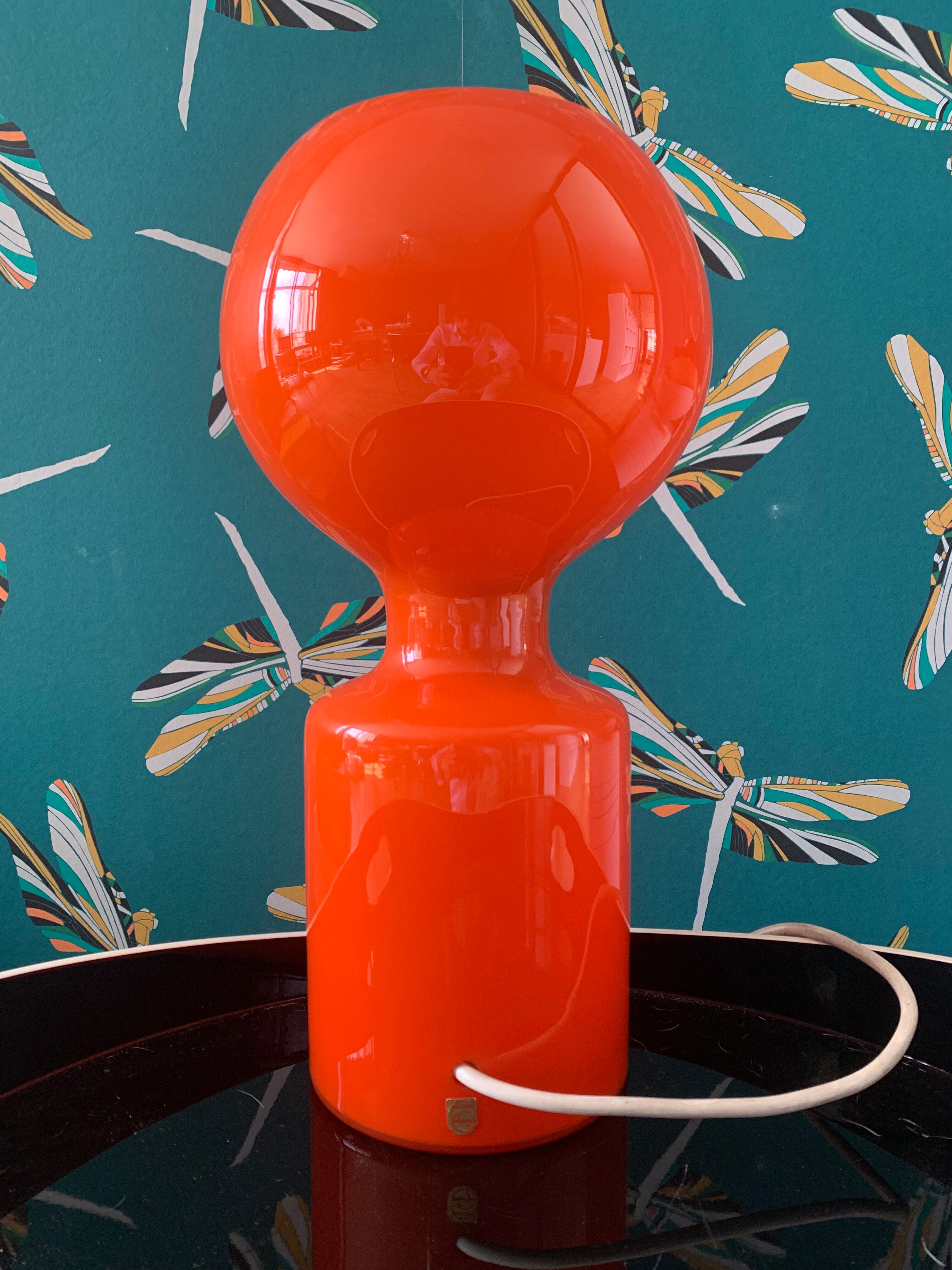 Philips Jean Paul Edmond lamp, 1970, orange Tobruk model