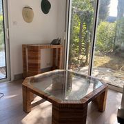Rattan and glass console - The components (Sezane)