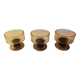Set of 3 vintage 1970s brown smoked glass cups Pegasus Mobil.
