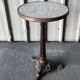 Round bistro table marble top foot cast iron brass edge