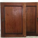 Pair of vintage oak sliding doors