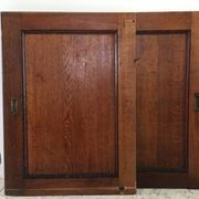 Pair of vintage oak sliding doors