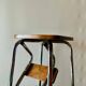 Vintage step stool in brown formica and chrome steel