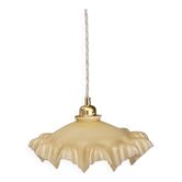 Vintage pale yellow opaline lampshade pendant light