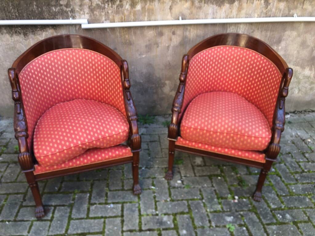 Mahogany armchair in First Empire style