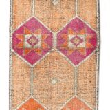 Light Orange & Pembe Vintage Runner Rug For Home Decor, 88x323 Cm