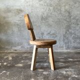 Small child's chair in natural blond teak back with three bars