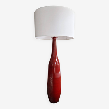 Vintage red ceramic floor lamp 1970-80.