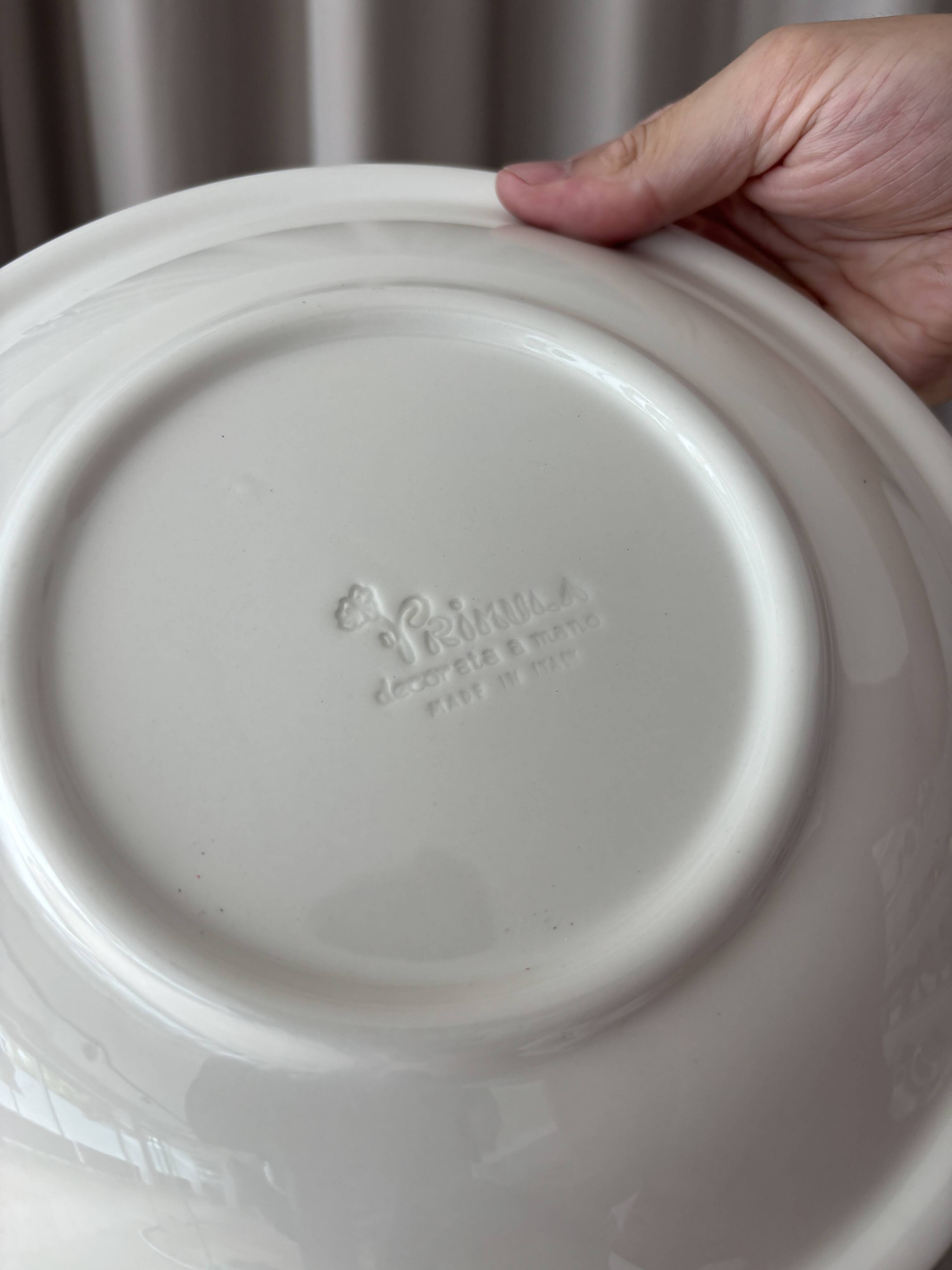 Set of 4 Vintage Primula Dinner Plates – Made in Italy – White Ceramic with