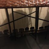 2 tabourets de bar en osier