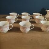 Coffee set Wunsiedel Porcelain Bavaria sugar pot cups pink Dp 1222109