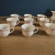 Coffee set Wunsiedel Porcelain Bavaria sugar pot cups pink Dp 1222109