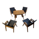 1 Table and 4 chairs/armchairs - Jens RISOM - Knoll 1949 - Scandinavian Design